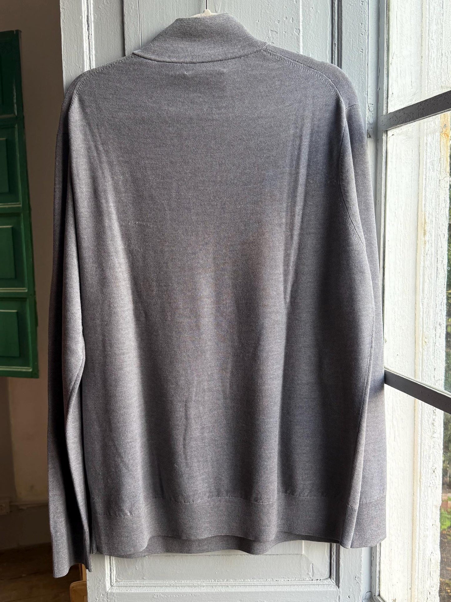Grey Merino Wool Jumper For Men — additional view 11