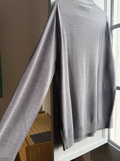 Grey Merino Wool Jumper For Men — additional view 14
