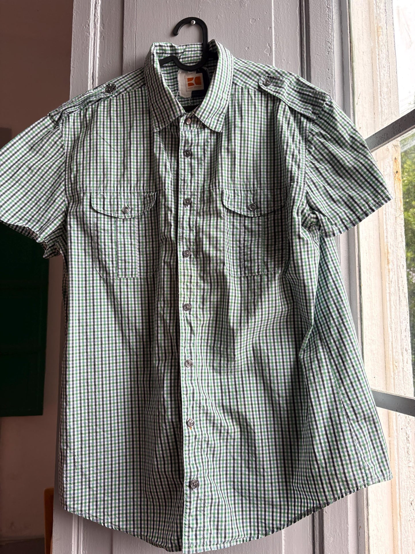 Green Check Cotton Summer Shirt for Men — additional view 5