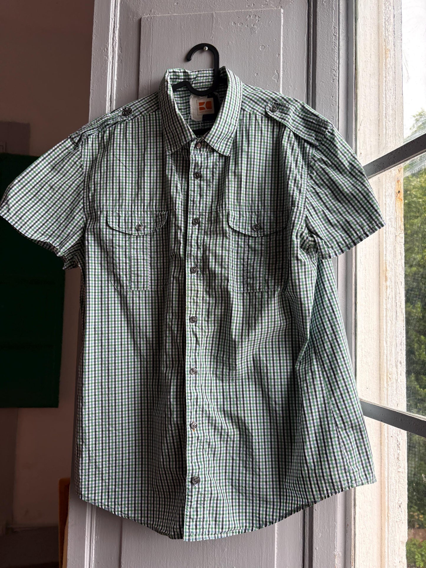 Green Check Cotton Summer Shirt for Men — additional view 6