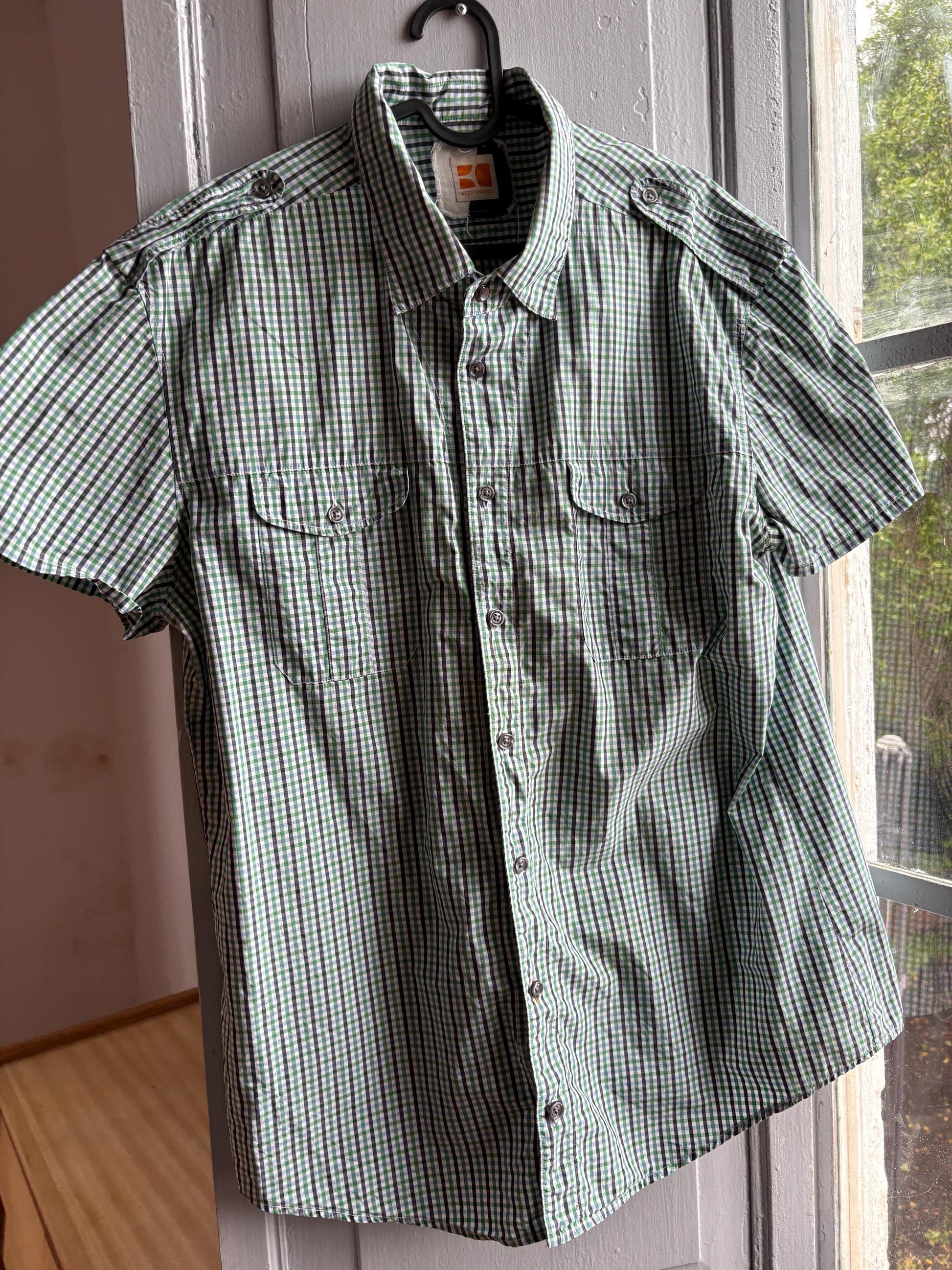 Green Check Cotton Summer Shirt for Men — additional view 10