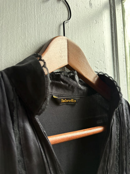 Black Silk Vintage Evening Blouse — additional view 8