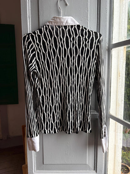 Vintage Black and White Y2K Button-Up Blouse — additional view 9