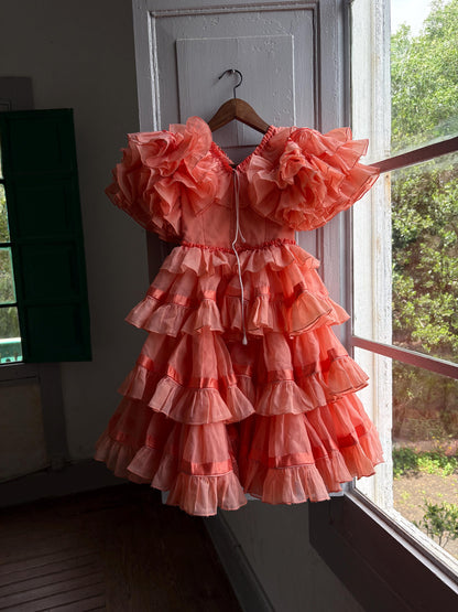 Salmon Pink Flamenco Dress for Kids — additional view 6