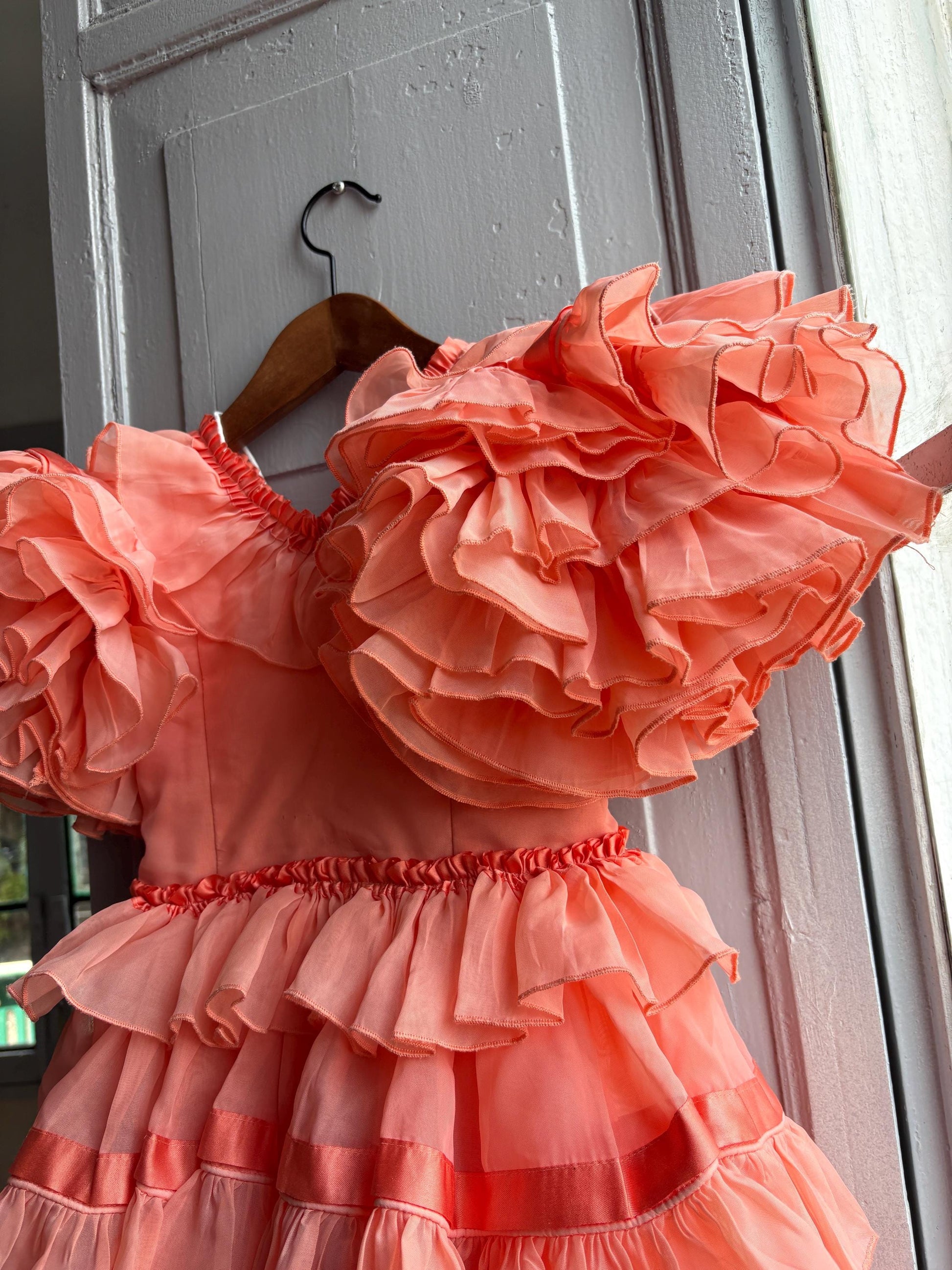 Salmon Pink Flamenco Dress for Kids — additional view 10