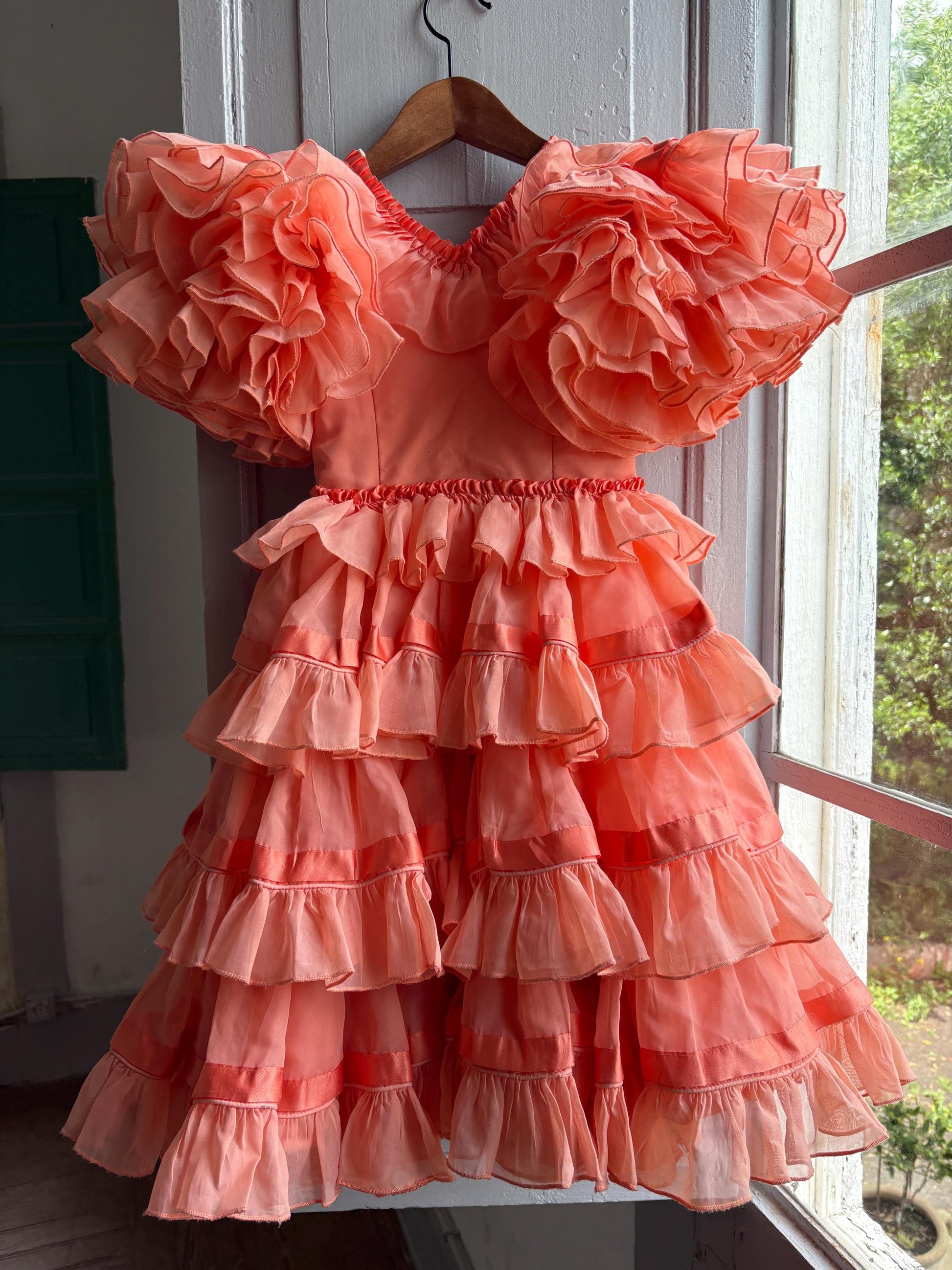 Salmon Pink Flamenco Dress for Kids — additional view 8