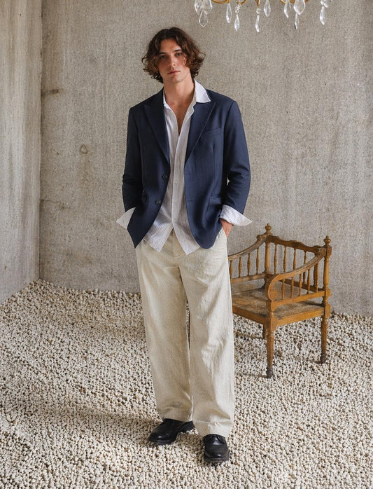 Navy Blue Vintage Oversized Blazer