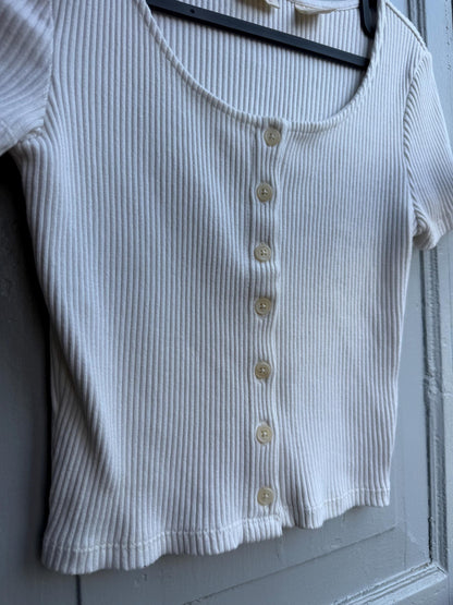 White Cotton Crop Top for Summer Festivals — back view