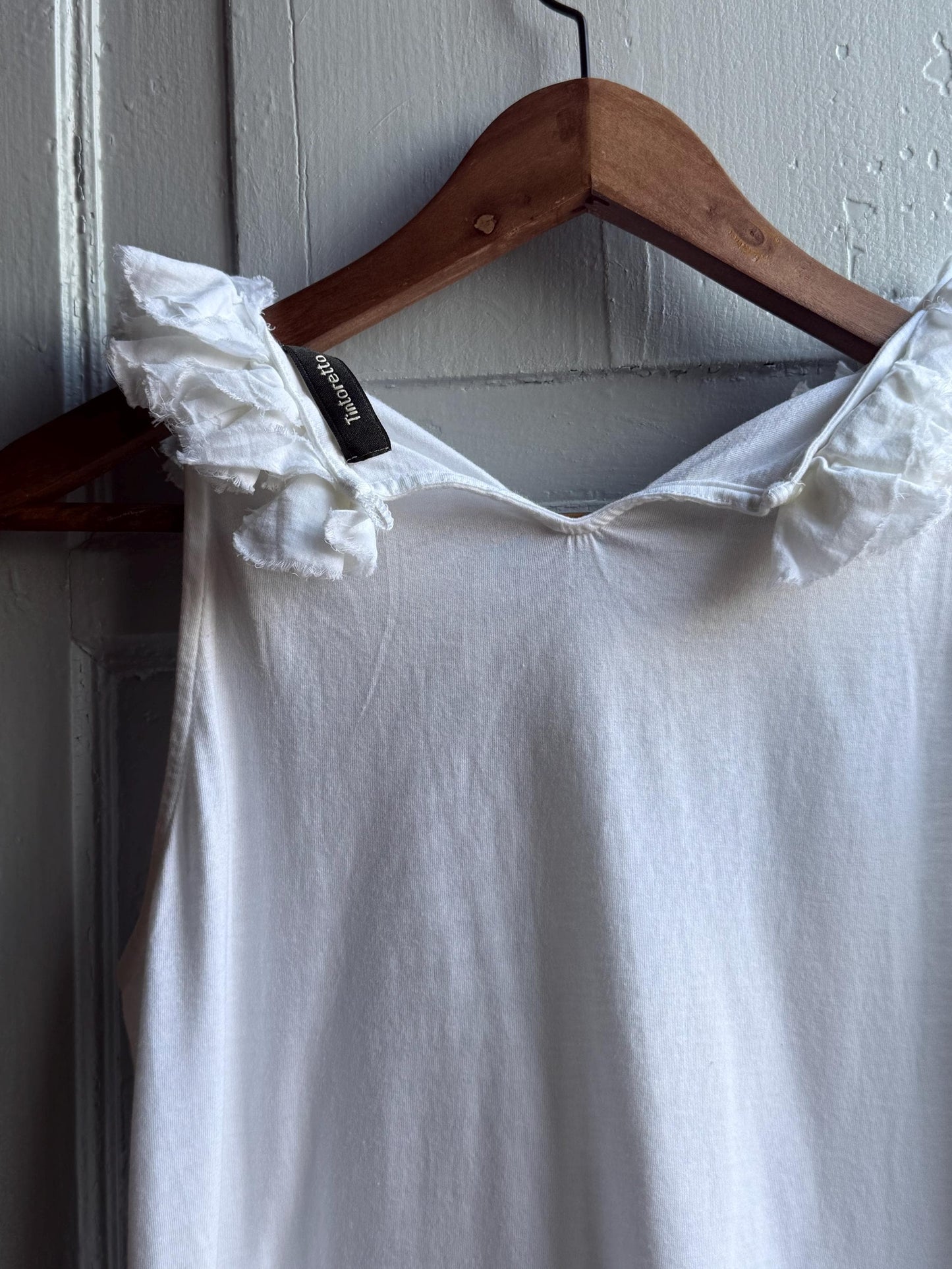 White Cotton Ruffled Summer Camisole — additional view 8