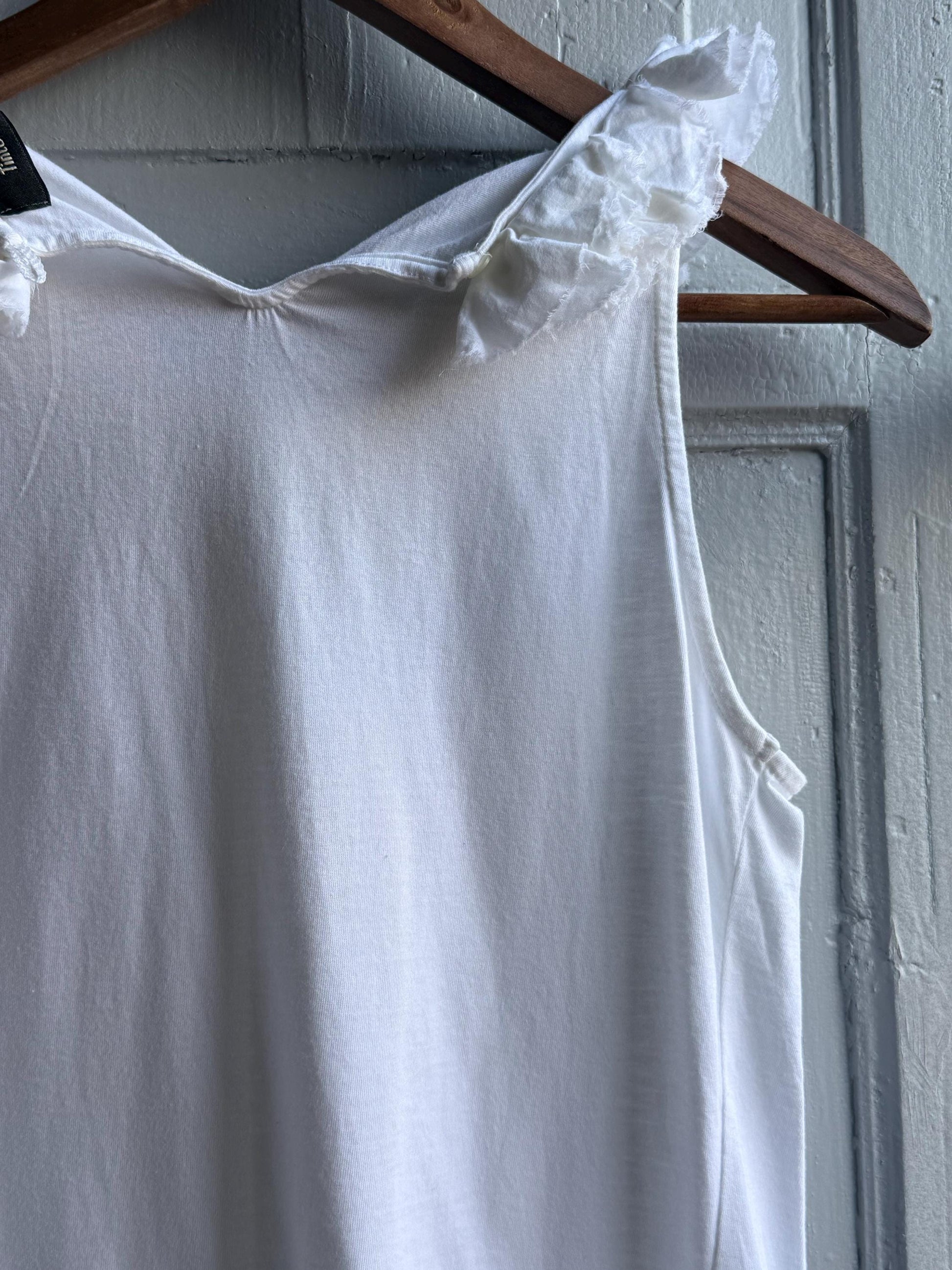 White Cotton Ruffled Summer Camisole — additional view 9