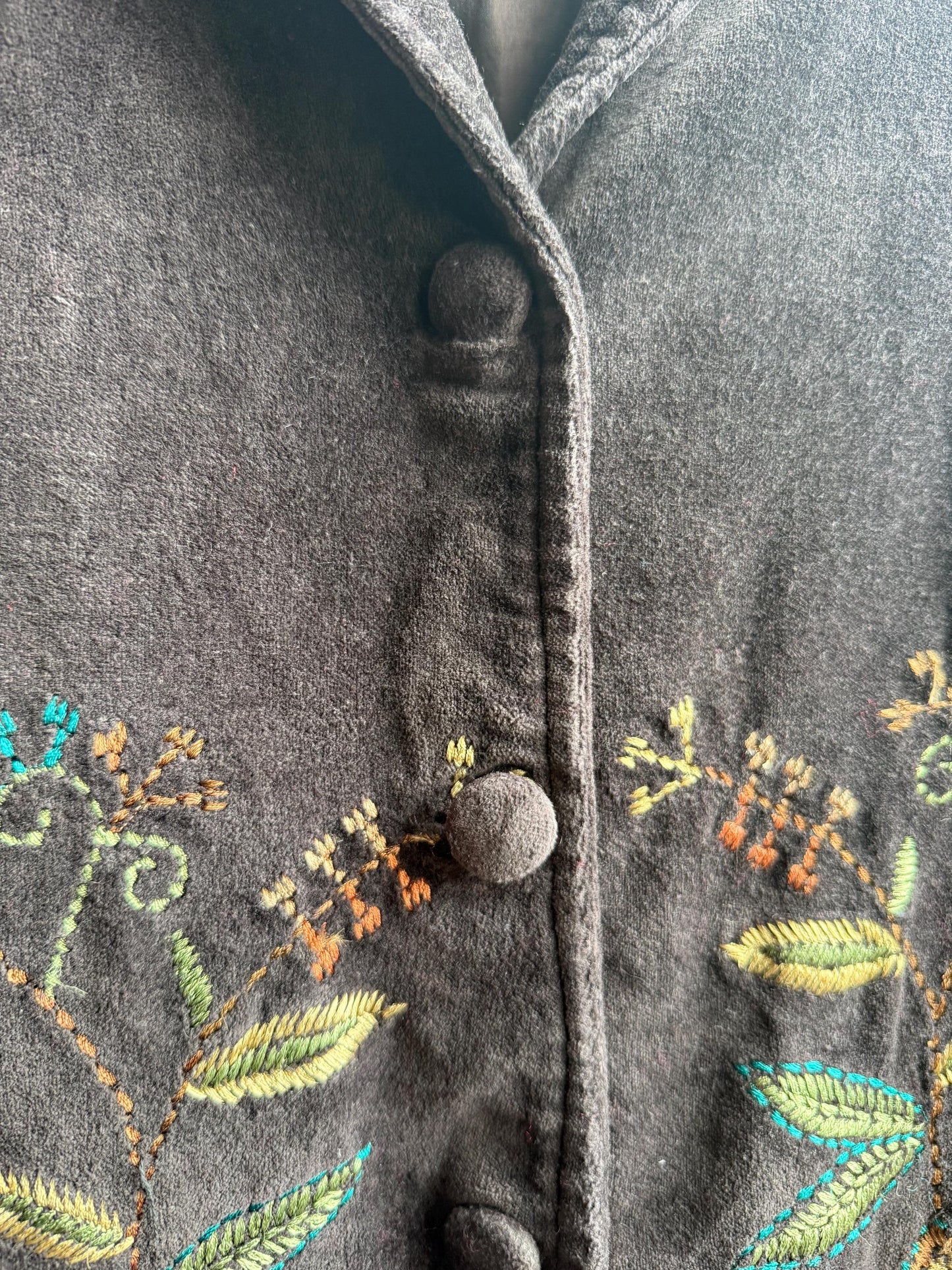 Bohemian Floral Velvet Midi Coat — additional view 6