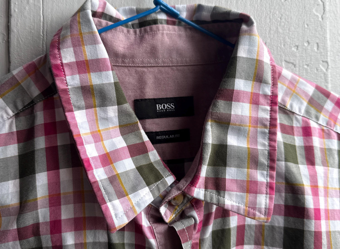Hugo Boss Plaid Cotton Button-Up Shirt — additional view 6