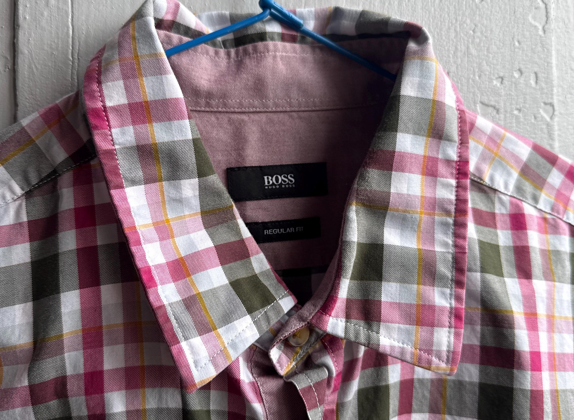 Hugo Boss Plaid Cotton Button-Up Shirt — additional view 6