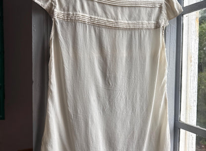 Vintage Off-White Silk Scoop Neck Top — additional view 11