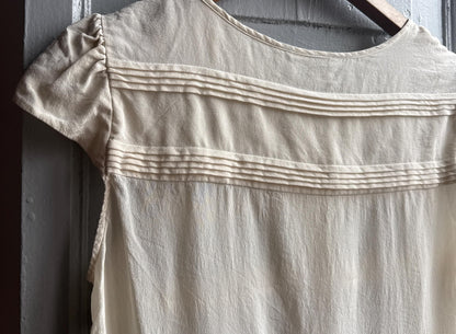 Vintage Off-White Silk Scoop Neck Top — additional view 10