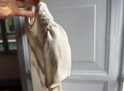 Vintage Off-White Silk Scoop Neck Top — additional view 14