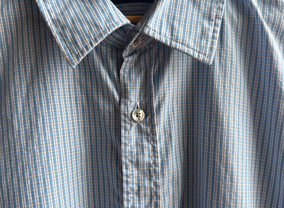 Hugo Boss light blue striped cotton shirt, Men formal office wear, size XL