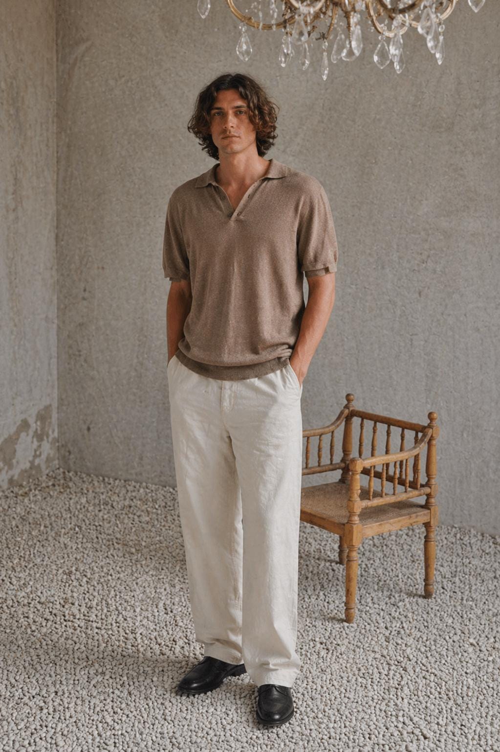 Extra Fine Cotton Tan Polo Shirt