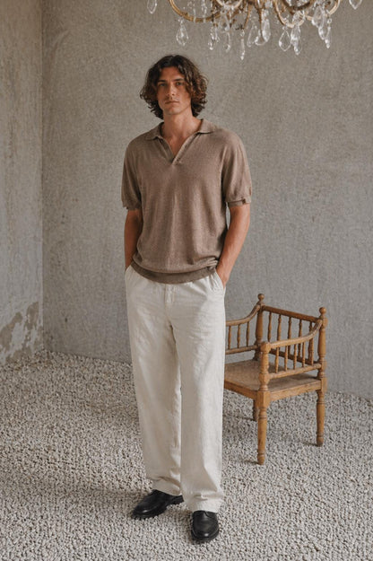 Extra Fine Cotton Tan Polo Shirt