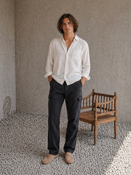 Vintage Black Cargo Trousers