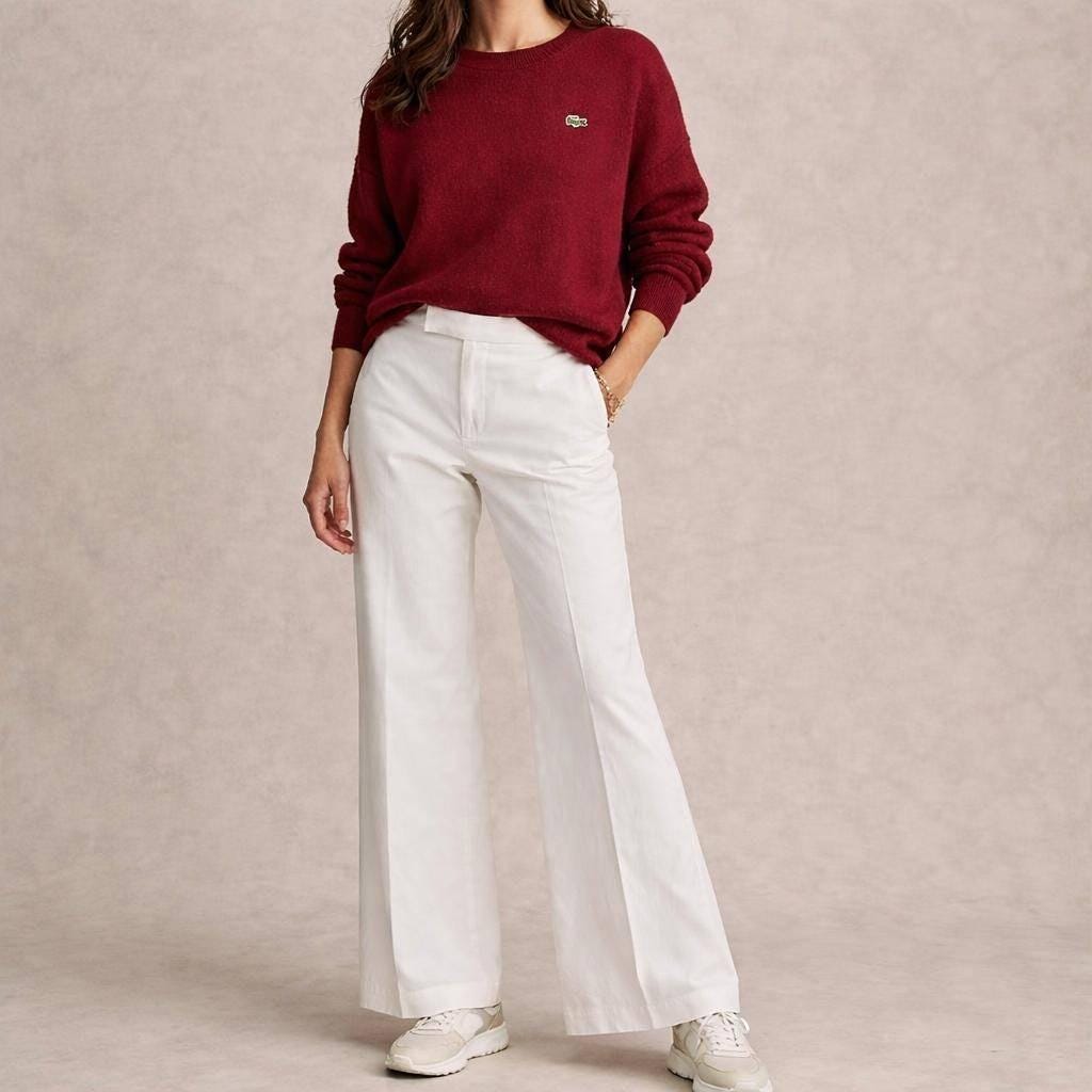 Vintage Burgundy Lambswool Crew Neck Pullover