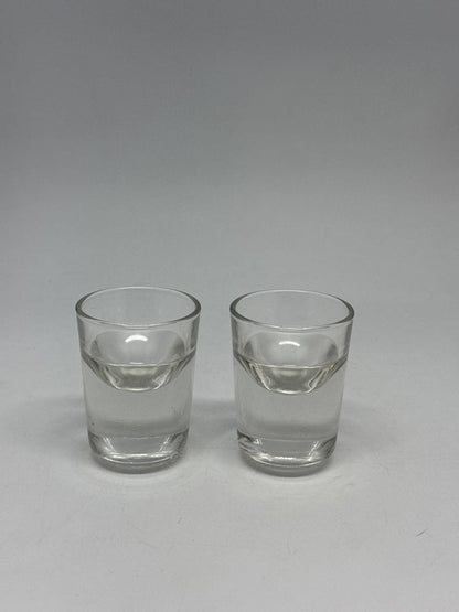 Thick Clear Glass Shot Glasses, Set of 2 — back view