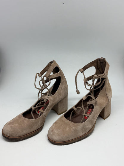 Taupe Suede Lace-Up Heels — additional view 8