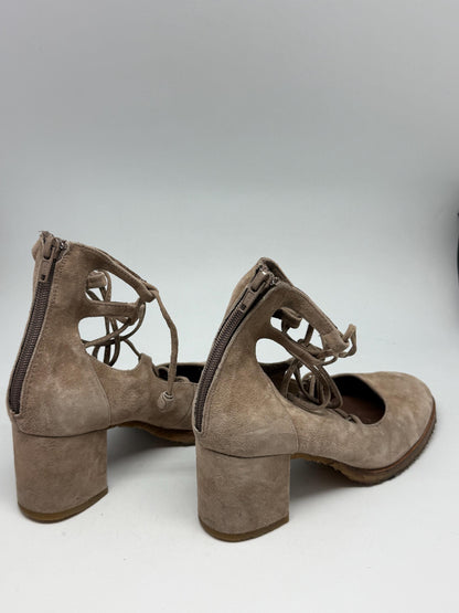 Taupe Suede Lace-Up Heels — additional view 12