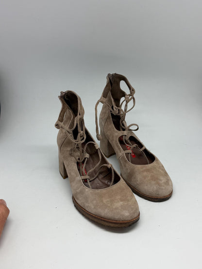 Taupe Suede Lace-Up Heels — additional view 11