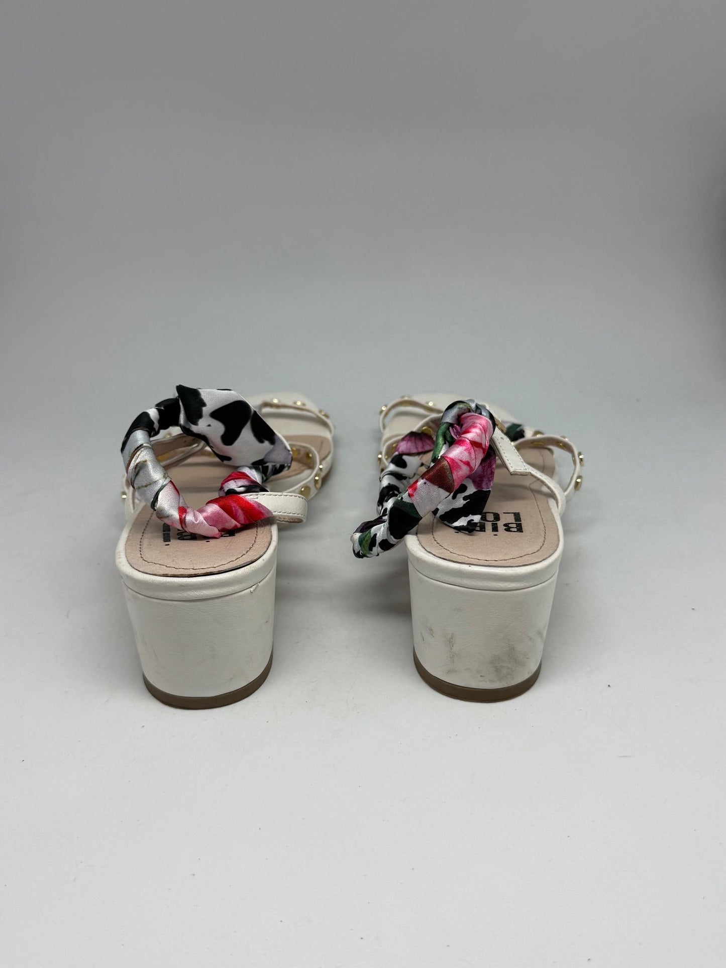 Bibi Lou White Leather Heels With Studded Straps — additional view 5
