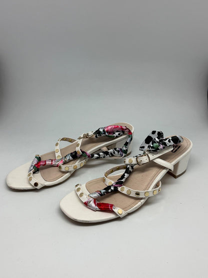 Bibi Lou White Leather Heels With Studded Straps — additional view 8