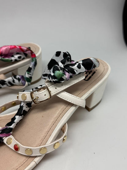 Bibi Lou White Leather Heels With Studded Straps — additional view 9