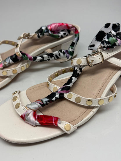 Bibi Lou White Leather Heels With Studded Straps — additional view 10