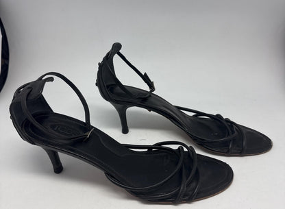 Classic Black Leather Heels with Ankle Strap — additional view 5