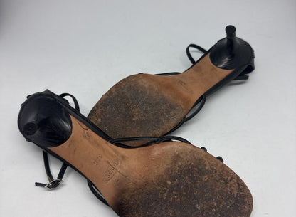 Classic Black Leather Heels with Ankle Strap — additional view 9