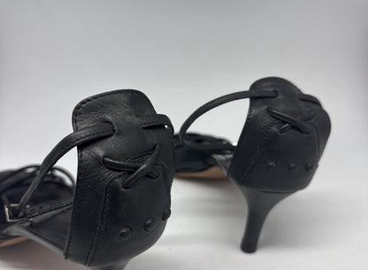 Classic Black Leather Heels with Ankle Strap — additional view 15