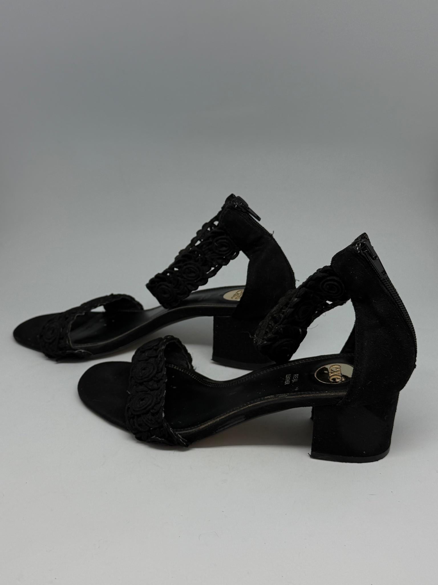 Black Heels With Floral Crochet Detail — additional view 9