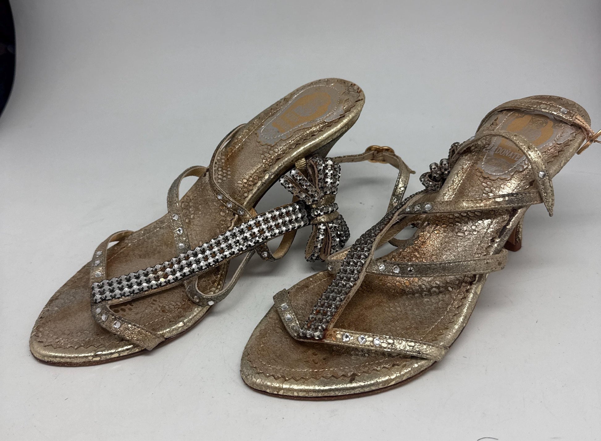 Belen Doñate Handmade Gold Leather Heels — additional view 7
