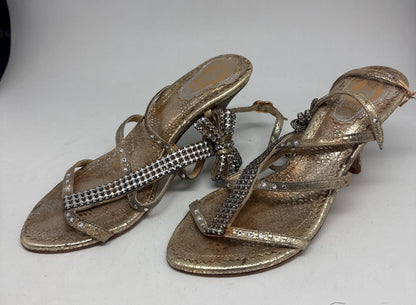 Belen Doñate Handmade Gold Leather Heels — additional view 7