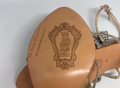 Belen Doñate Handmade Gold Leather Heels — additional view 14
