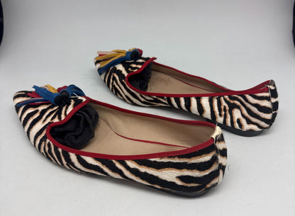 Zebra Leather Ruffled Loafers — additional view 5