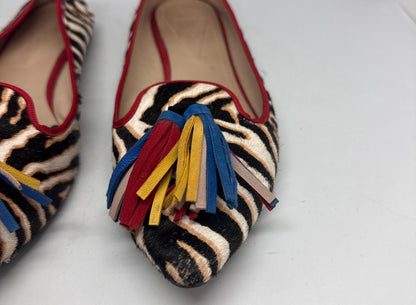 Zebra Leather Ruffled Loafers — additional view 8