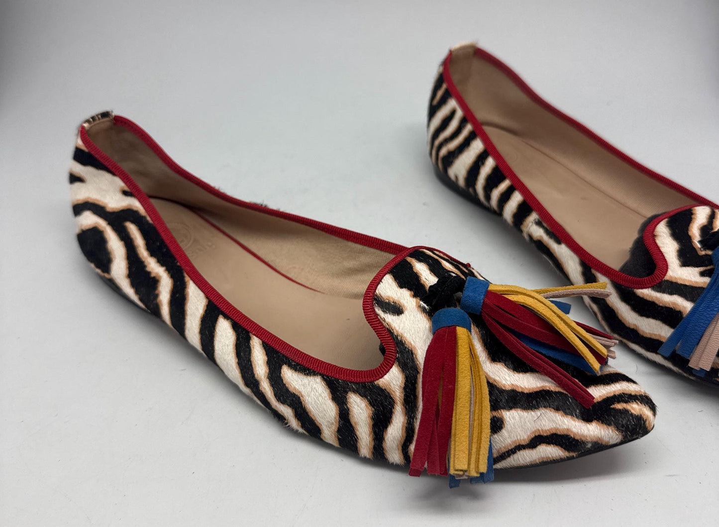 Zebra Leather Ruffled Loafers — additional view 10