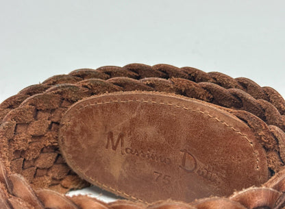 Massimo Dutti brown leather belt, Size 75 woven design