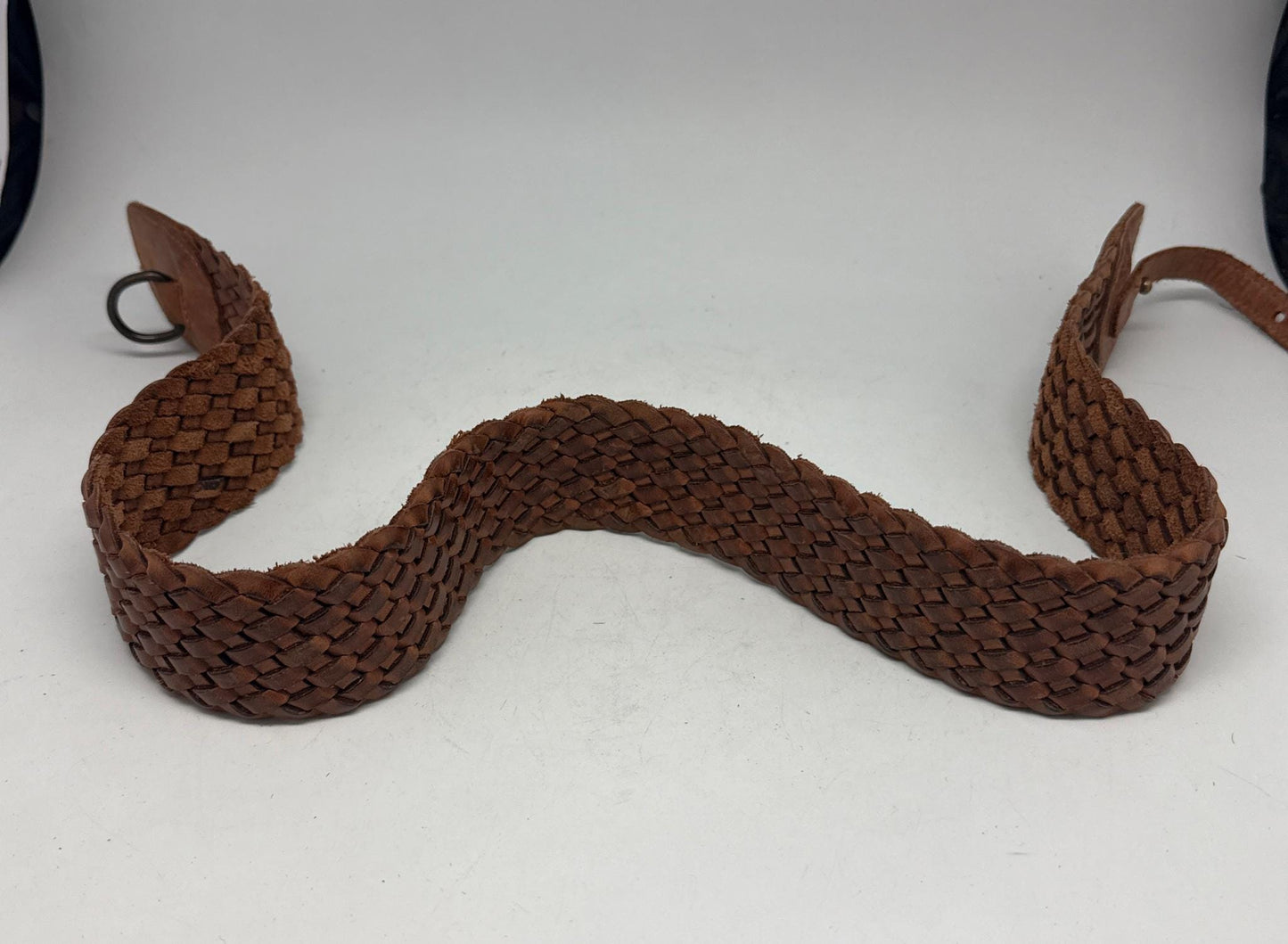 Massimo Dutti brown leather belt, Size 75 woven design