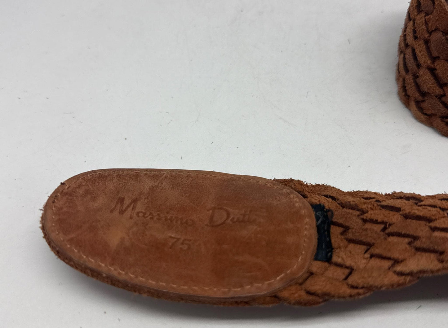 Massimo Dutti brown leather belt, Size 75 woven design