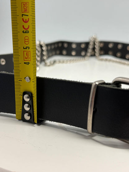 Gothic Black Leather Belt With Silver Studs — additional view 6