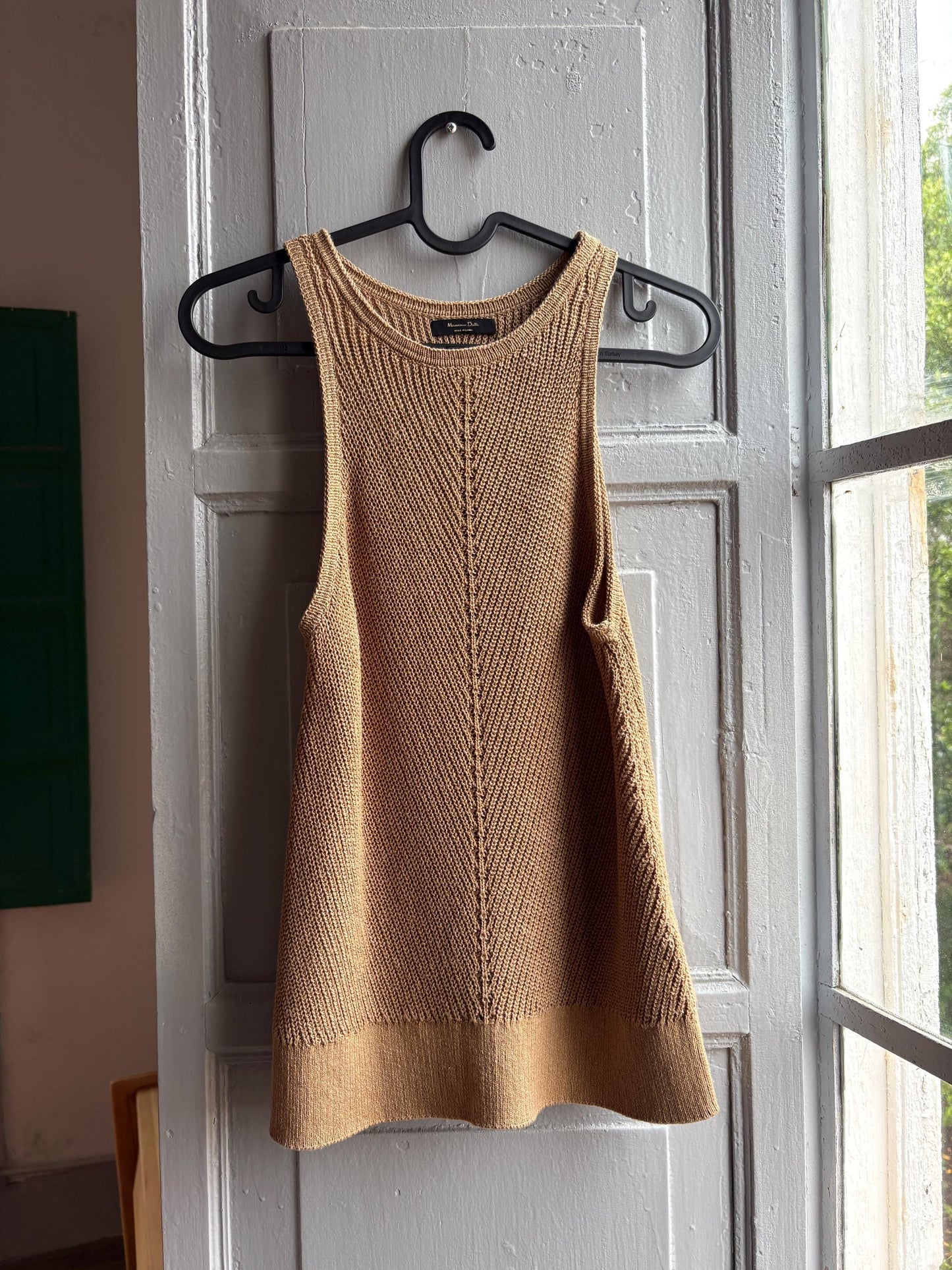 Beige Linen Blend Knit Camisole — additional view 6
