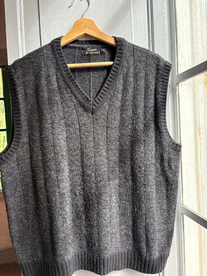 Dark Grey Wool Blend Waistcoat — additional view 8