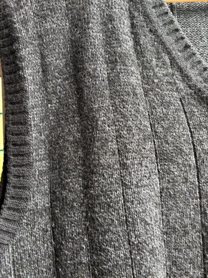 Dark Grey Wool Blend Waistcoat — additional view 9